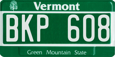 VT license plate BKP608