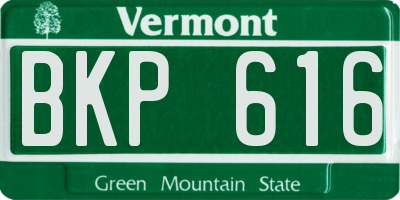 VT license plate BKP616
