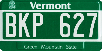 VT license plate BKP627