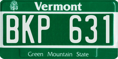 VT license plate BKP631