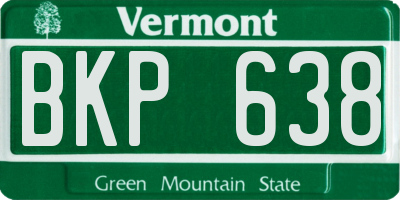 VT license plate BKP638