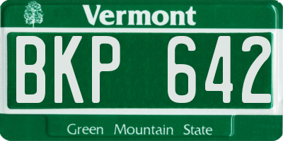 VT license plate BKP642
