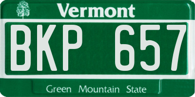 VT license plate BKP657