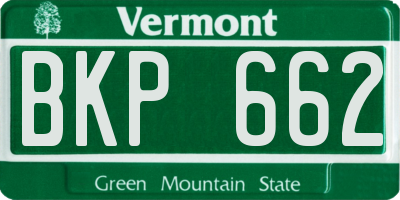 VT license plate BKP662