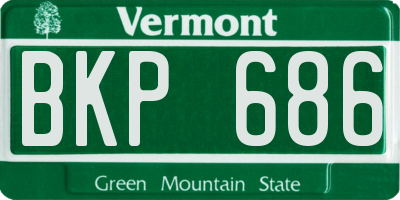 VT license plate BKP686