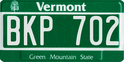VT license plate BKP702