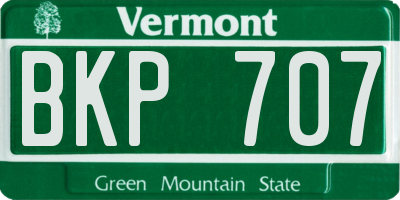 VT license plate BKP707
