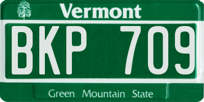VT license plate BKP709