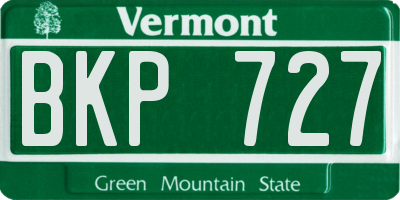 VT license plate BKP727