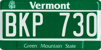 VT license plate BKP730