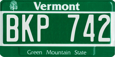 VT license plate BKP742