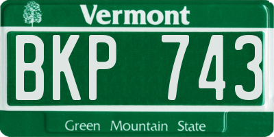 VT license plate BKP743