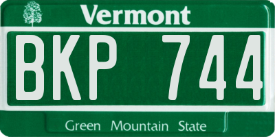 VT license plate BKP744