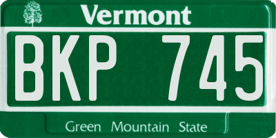VT license plate BKP745