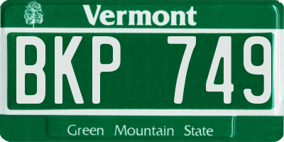 VT license plate BKP749