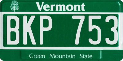 VT license plate BKP753