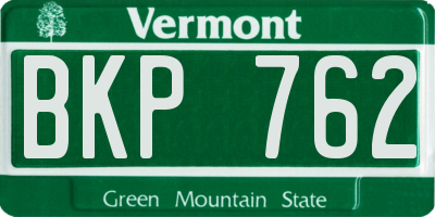 VT license plate BKP762