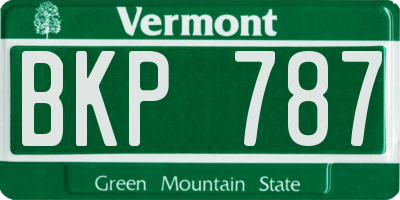 VT license plate BKP787