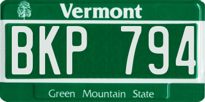 VT license plate BKP794
