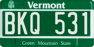 VT license plate BKQ531