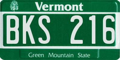 VT license plate BKS216