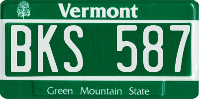 VT license plate BKS587