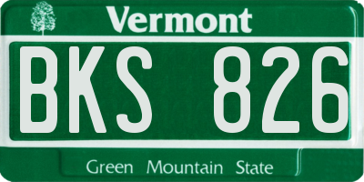 VT license plate BKS826
