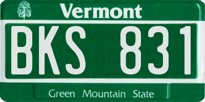 VT license plate BKS831