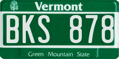 VT license plate BKS878