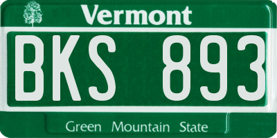 VT license plate BKS893