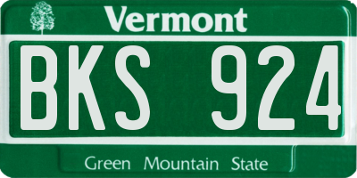 VT license plate BKS924