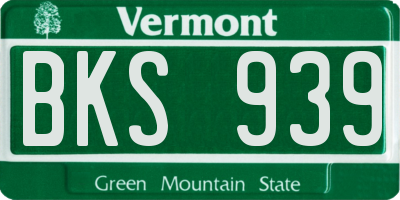 VT license plate BKS939