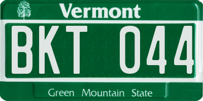 VT license plate BKT044