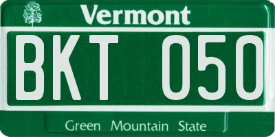 VT license plate BKT050