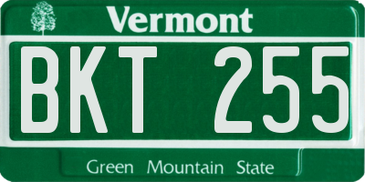 VT license plate BKT255