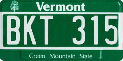 VT license plate BKT315