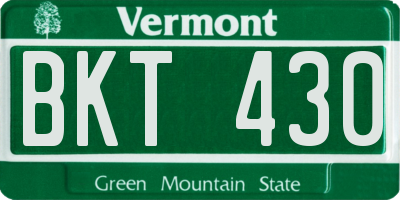 VT license plate BKT430