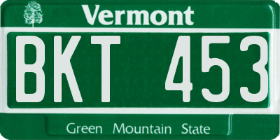 VT license plate BKT453
