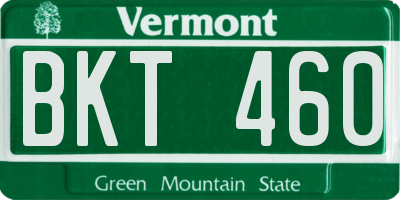 VT license plate BKT460