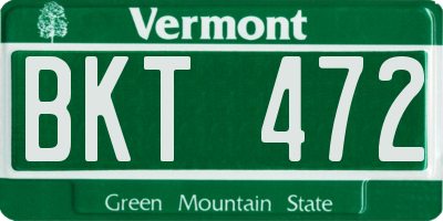 VT license plate BKT472