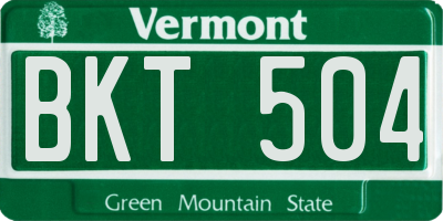 VT license plate BKT504