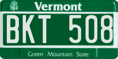 VT license plate BKT508