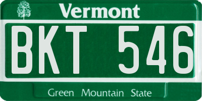 VT license plate BKT546