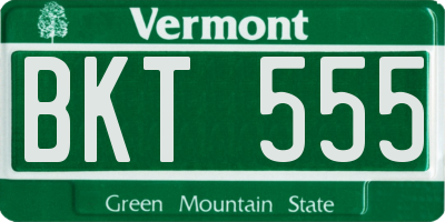 VT license plate BKT555