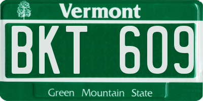 VT license plate BKT609