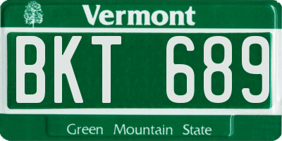 VT license plate BKT689