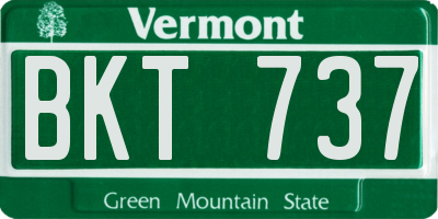 VT license plate BKT737
