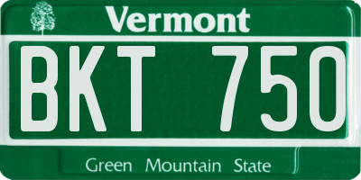 VT license plate BKT750