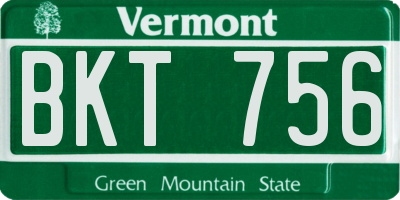 VT license plate BKT756