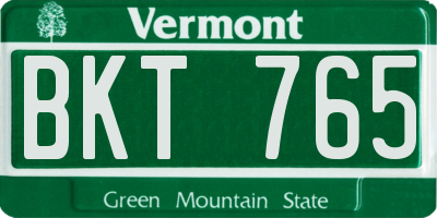 VT license plate BKT765